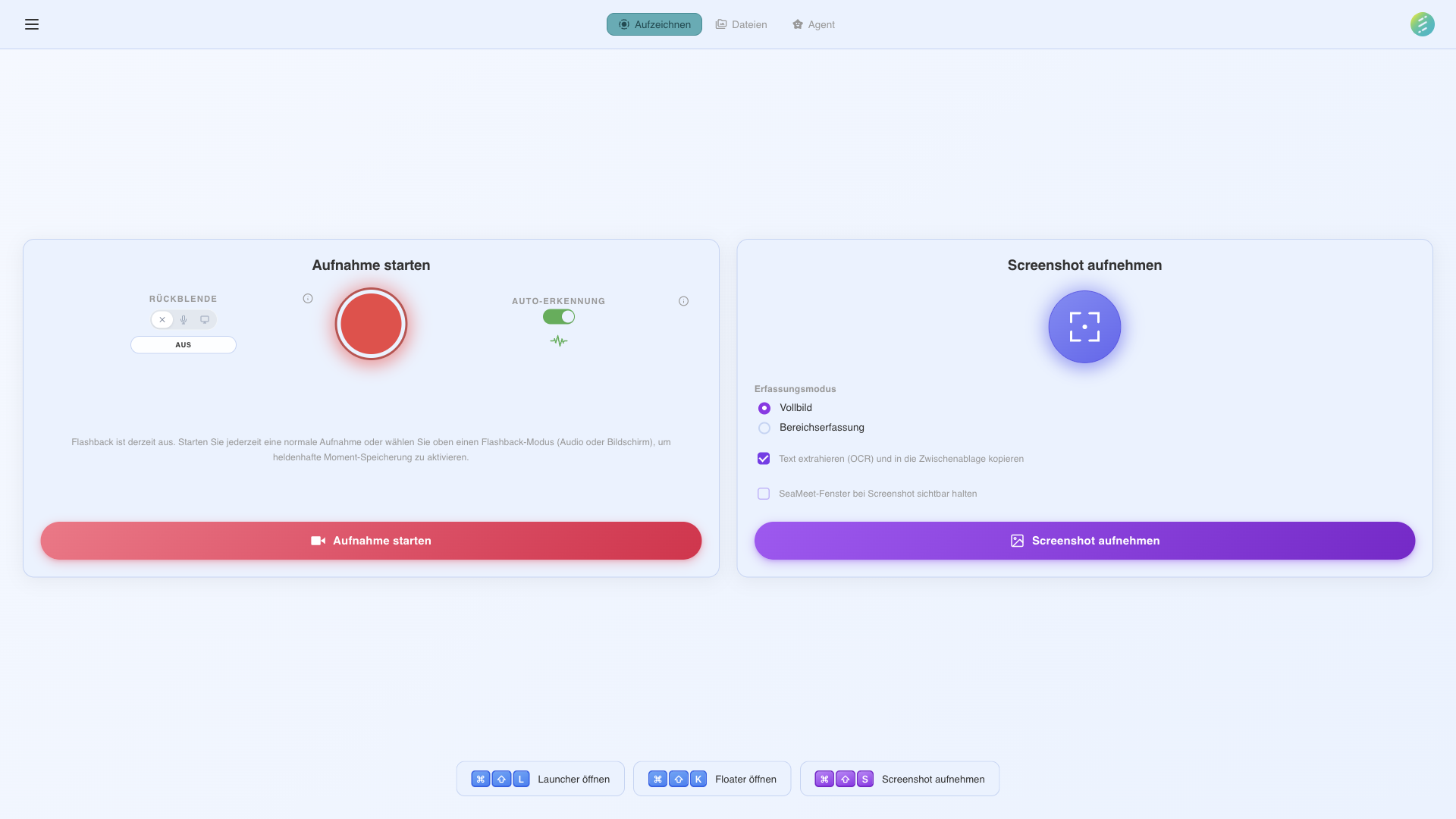 SeaMeet Desktop — all recordings stored locally on your machine