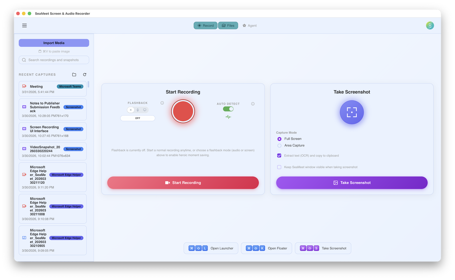 Recording library with AI extraction results