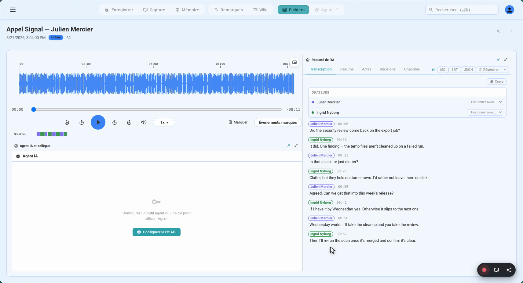 Enregistrer un appel Signal avec transcription